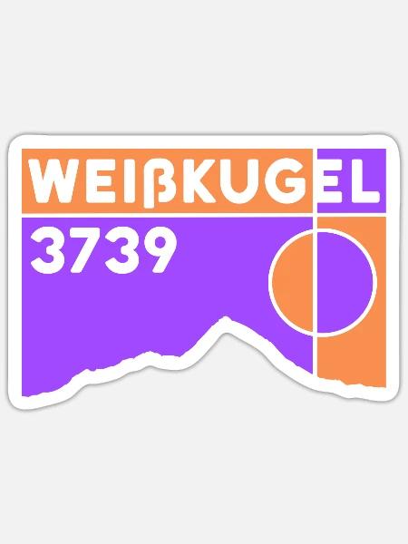 Weißkugel Weisskugel Hochtour Skitour Normalweg - Sticker Größe S (10 x 10 cm) - Mattweiß