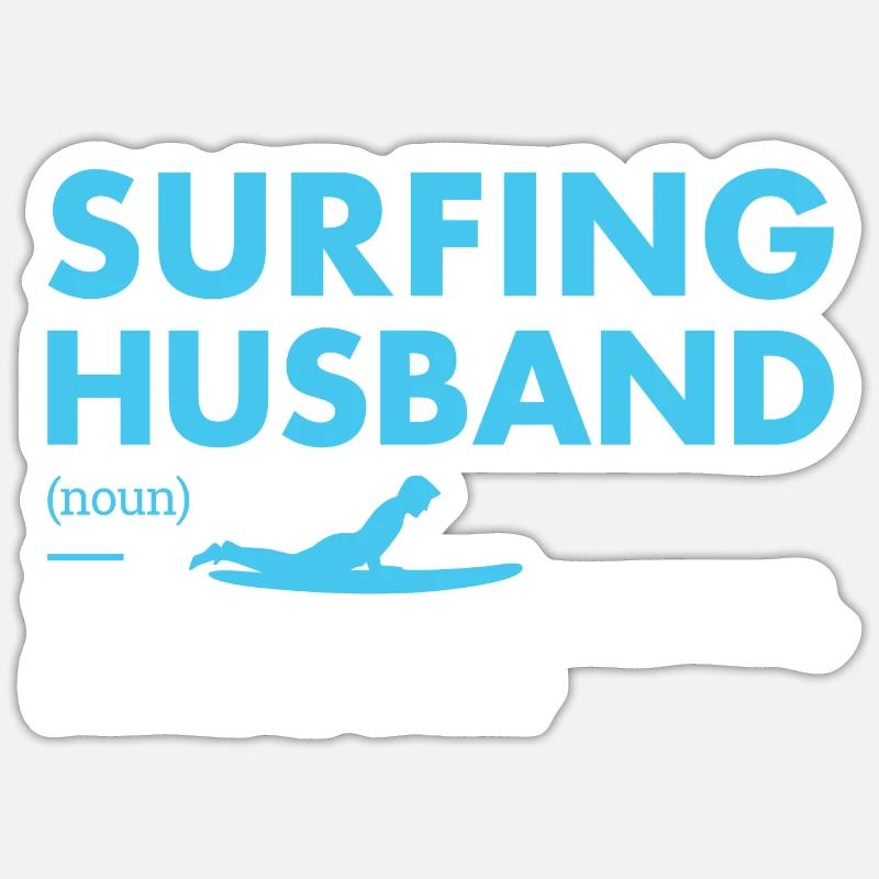 Sport Mari Surf - Sticker taille S (10 x 10 cm) - blanc mat