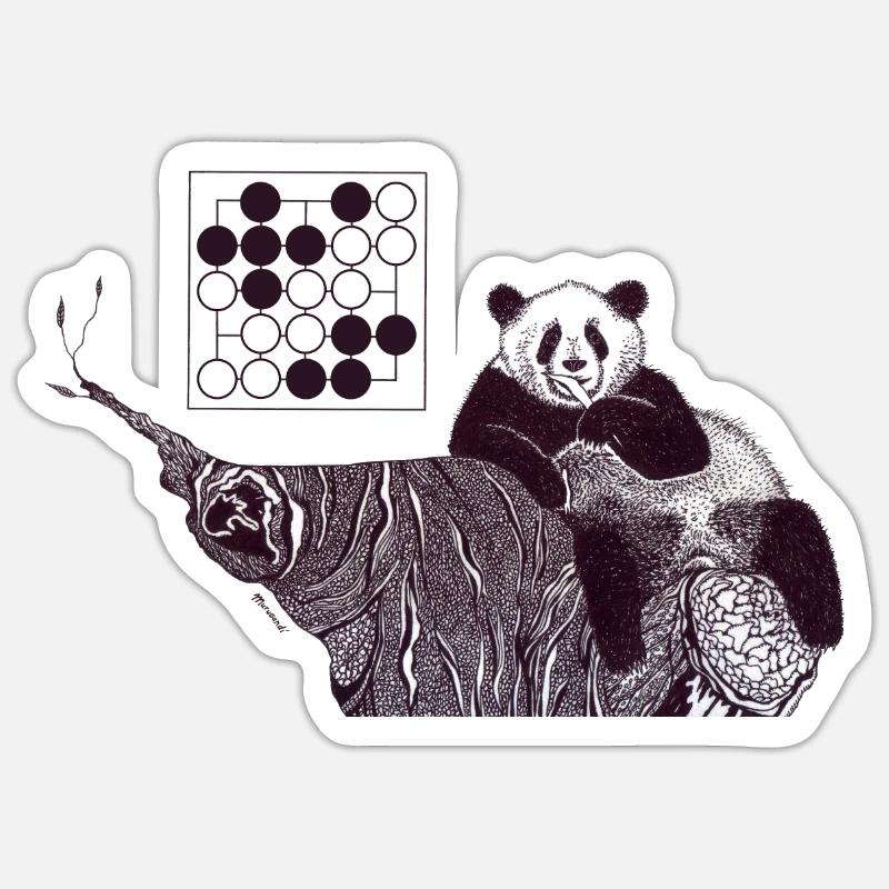 Panda 5x5 Seki - Sticker Größe S (10 x 10 cm) - Mattweiß