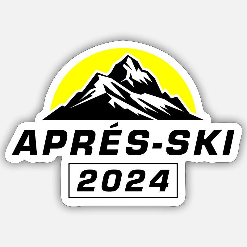 Après-ski 2024 - Sticker taille S (10 x 10 cm) - blanc mat