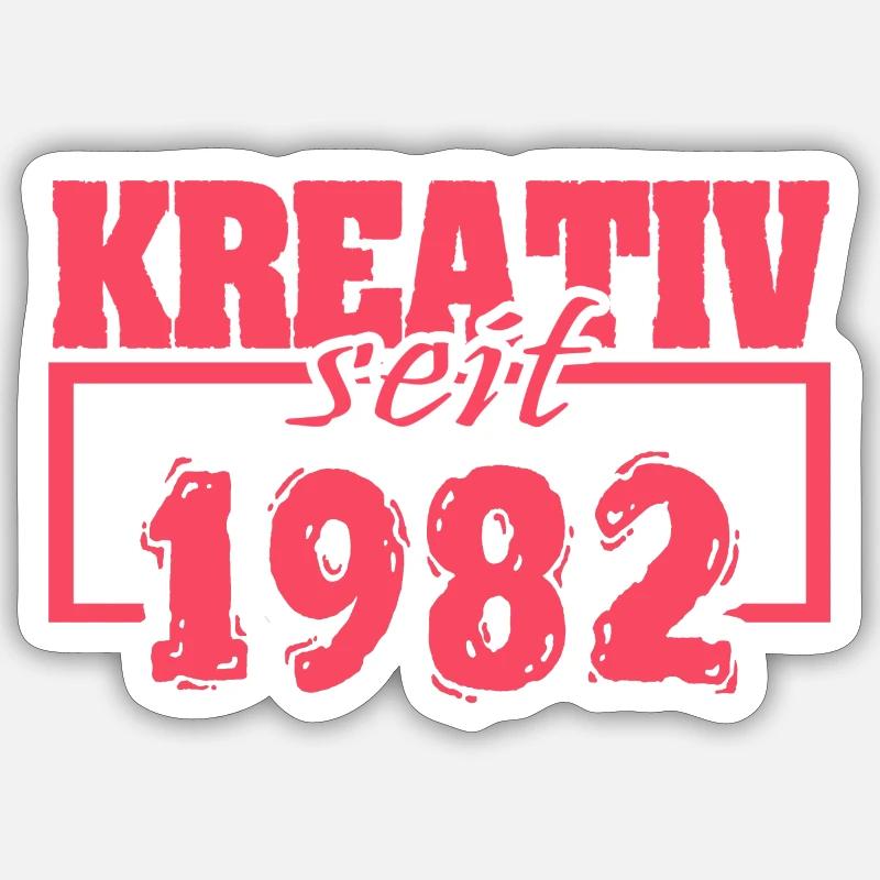 Retro 1982 - Sticker Größe S (10 x 10 cm) - Mattweiß