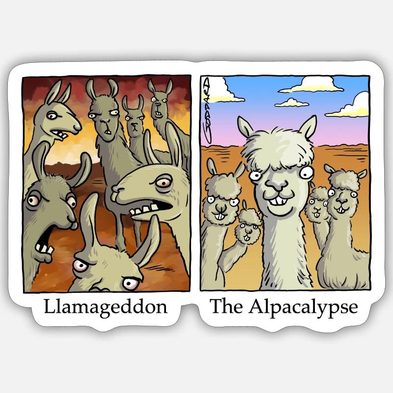 Llamageddon & The Alpacalypse Sticker size S (10 x 10 cm)