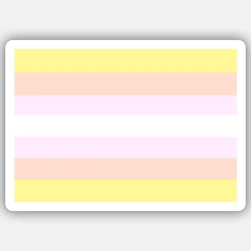 Pangender pride flag - Sticker size S (10 x 10 cm) - white matte