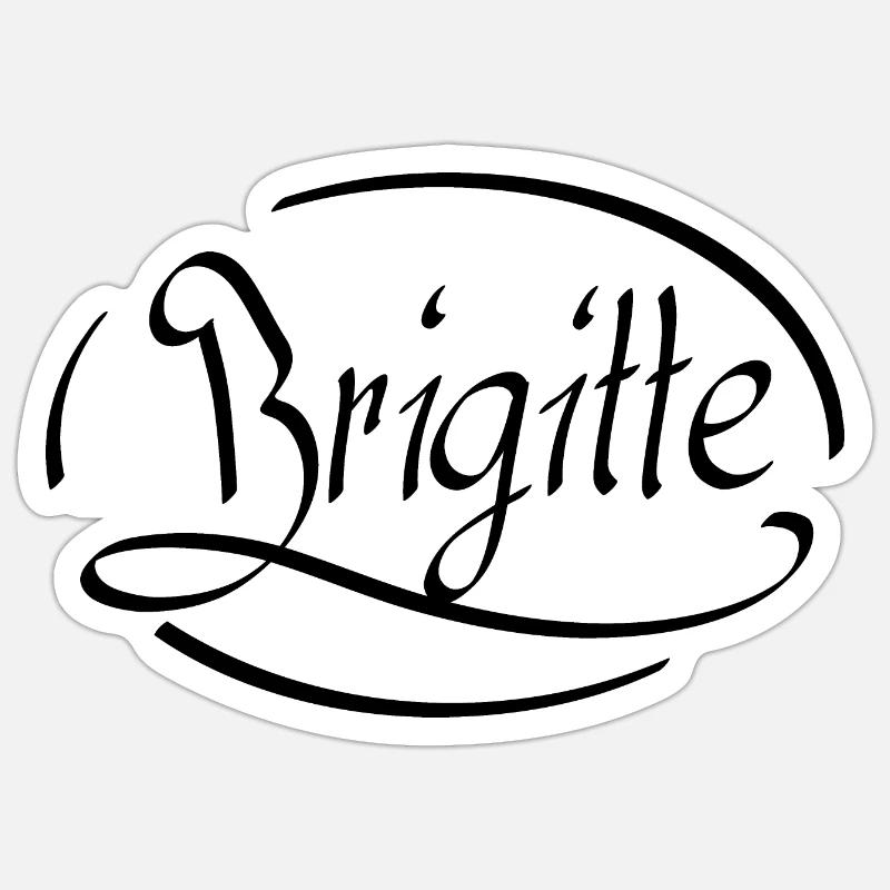 Brigitte - Sticker Größe S (10 x 10 cm) - Mattweiß