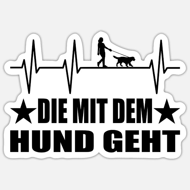 Hund - Sticker Größe S (10 x 10 cm) - Mattweiß