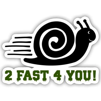 Escargot 2 Rapide - Sticker taille S (10 x 10 cm) - blanc mat - Devant