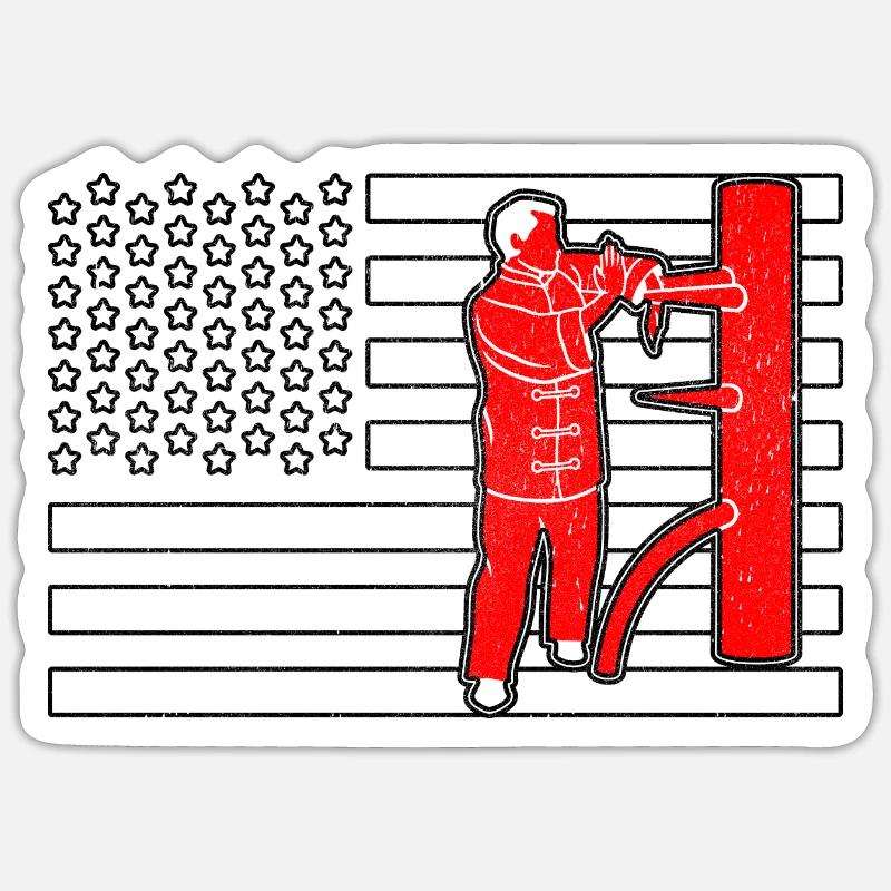 Wing Chun - Sticker taille S (10 x 10 cm) - blanc mat