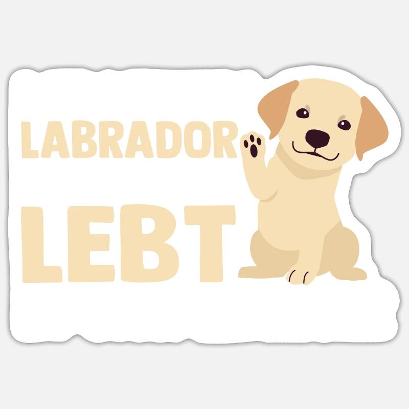 Hund Labrador - Sticker Größe S (10 x 10 cm) - Mattweiß