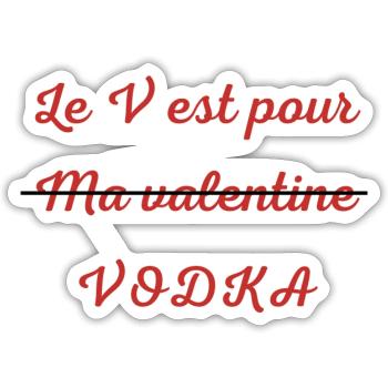 Saint Valentin - Sticker taille S (10 x 10 cm) - blanc mat - Devant