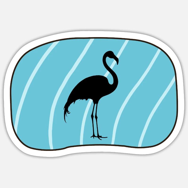 Flamenco Exotisch Wasservogel Sticker Größe S (10 x 10 cm)
