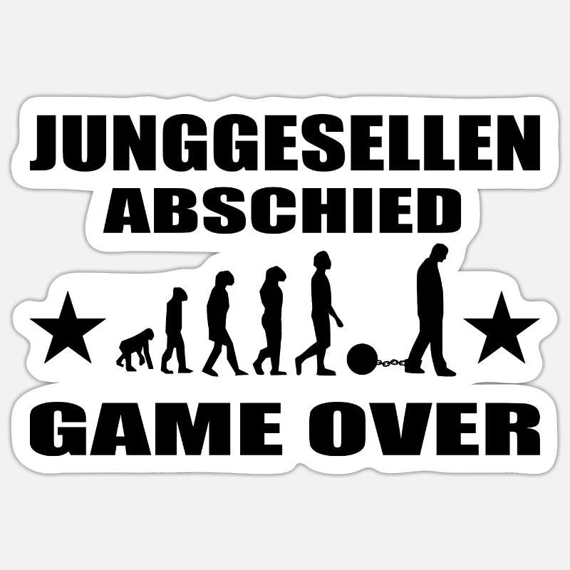 Junggesellenabschied - Sticker Größe S (10 x 10 cm) - Mattweiß
