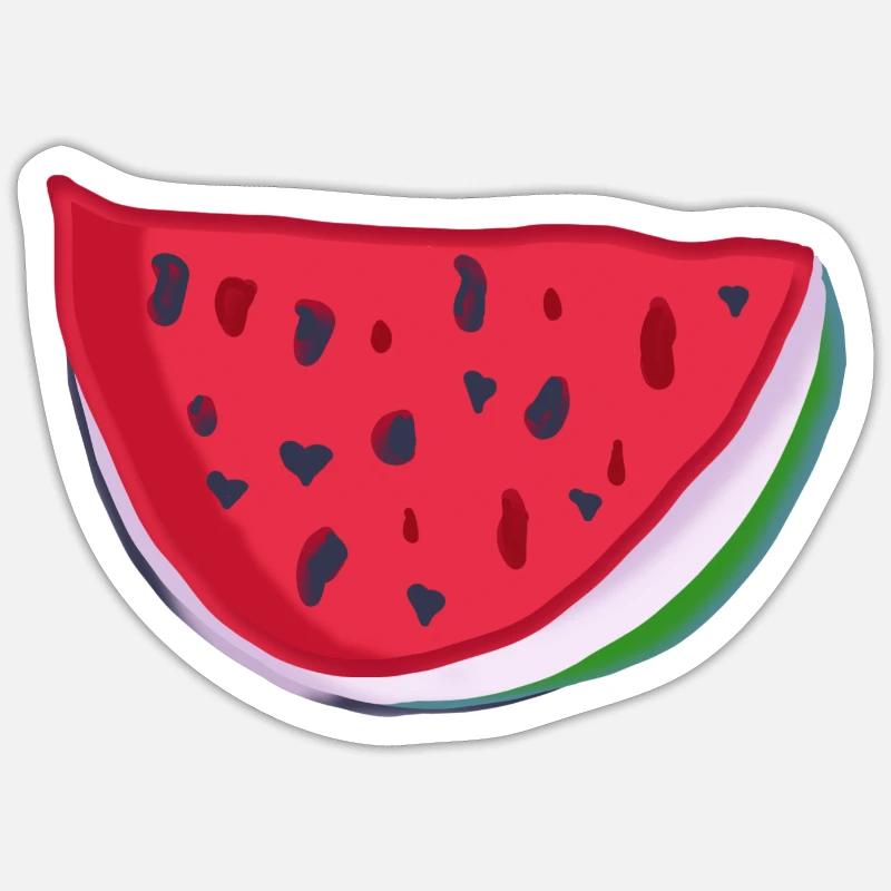 Pastèque - Sticker taille S (10 x 10 cm) - blanc mat