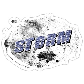 STORM Sturm mit Hintergrund - Sticker Größe S (10 x 10 cm) - Mattweiß - Vorne
