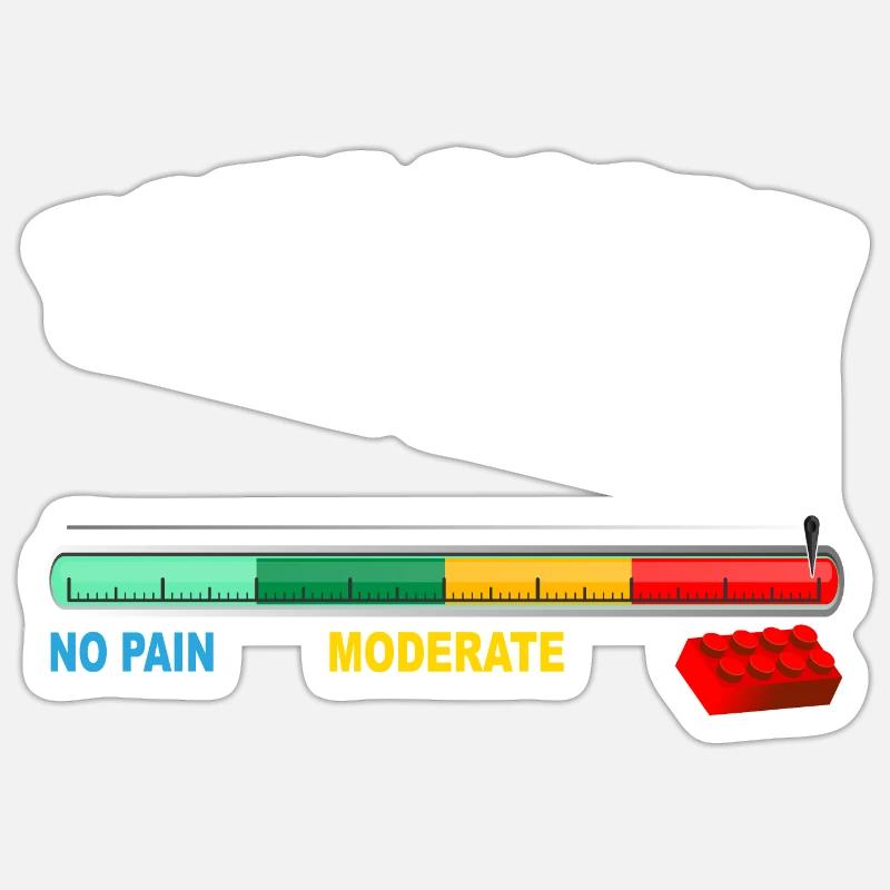 Blocs de construction de l’échelle de la douleur conception de l’humour Sticker taille S (10 x 10 cm)