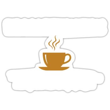 Prokoffeinierender lustiger Kaffeesüchtiger Witz Koffein - Sticker Größe S (10 x 10 cm) - Mattweiß - Vorne