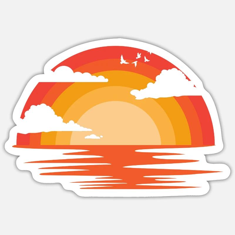 coucher du soleil Sticker taille S (10 x 10 cm)