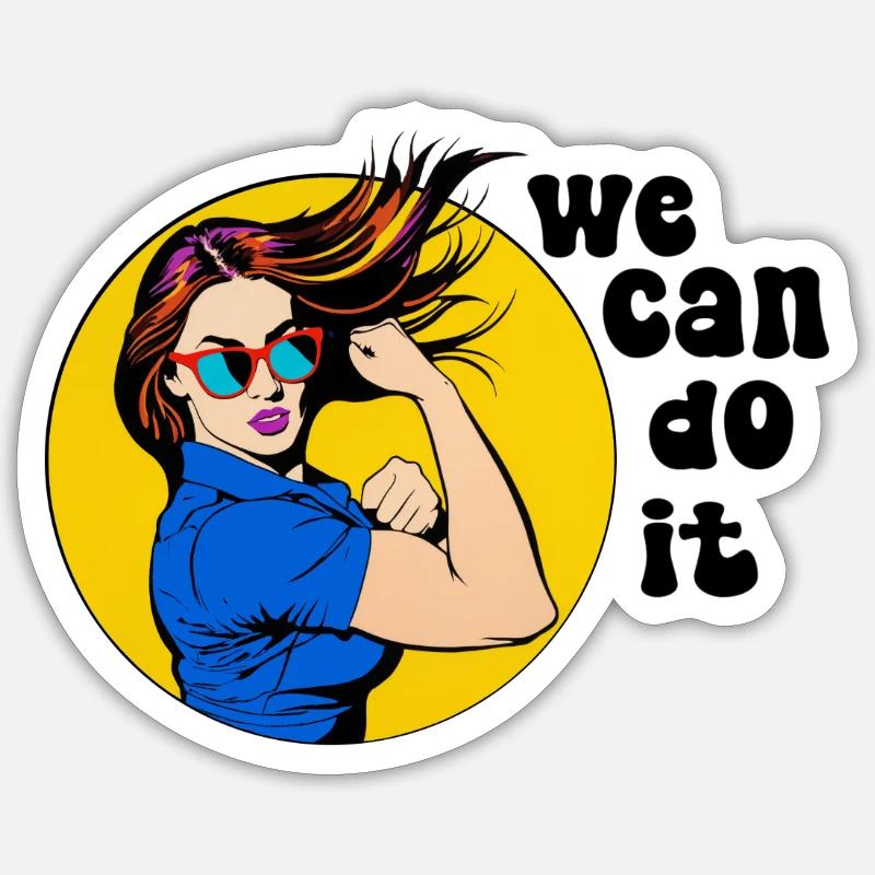 we can do it - Sticker Größe S (10 x 10 cm) - Mattweiß