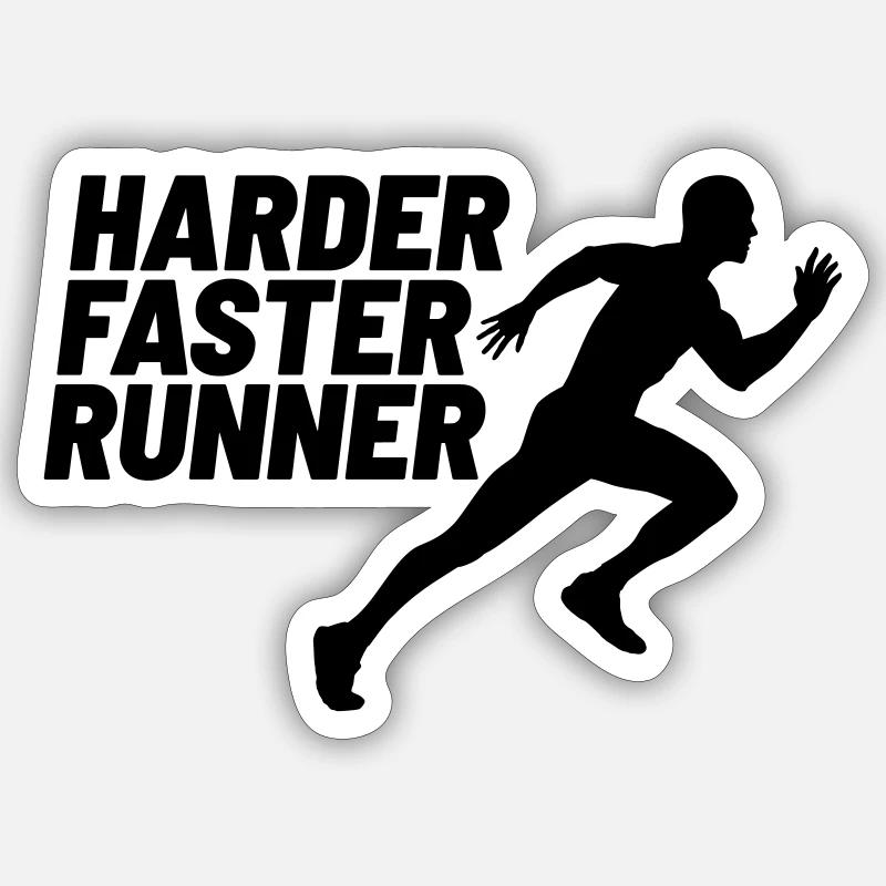 coureur plus dur et plus rapide - Sticker taille S (10 x 10 cm) - blanc mat