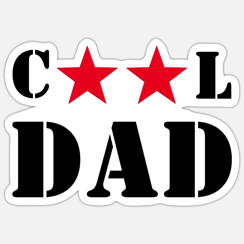 COOL DAD - COOL DADDY - Sticker Größe S (10 x 10 cm) - Mattweiß