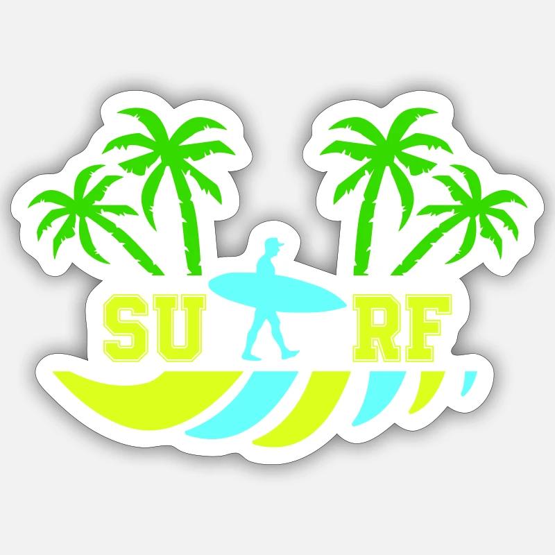 Surfer - Sticker taille S (10 x 10 cm) - blanc mat