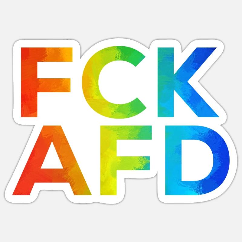 FCK AFD Regenbogen Sticker Größe S (10 x 10 cm)