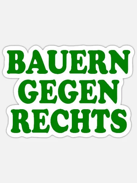 bauern gegen rechts - Sticker Größe S (10 x 10 cm) - Mattweiß