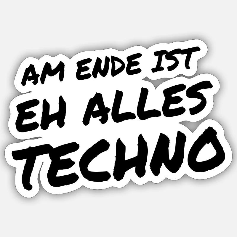 Techno - Feeling - Sticker size S (10 x 10 cm) - white matte