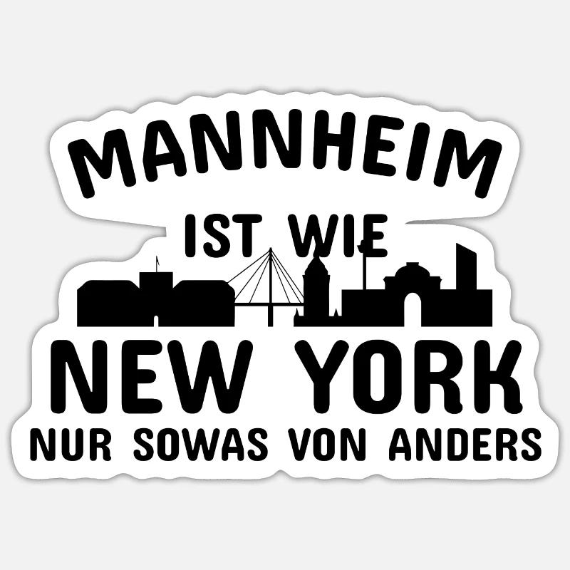Mannheim Monnem Mannheimat - Sticker taille S (10 x 10 cm) - blanc mat