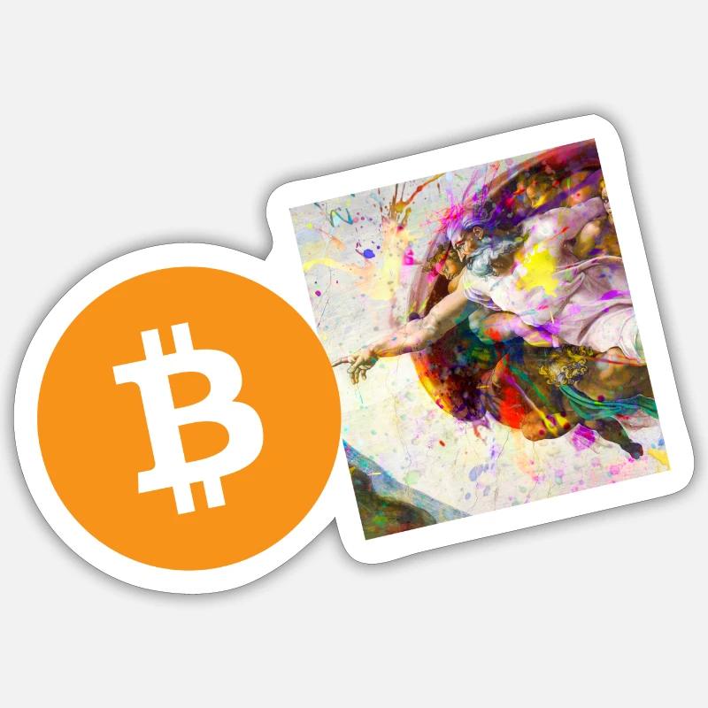 Crypto Creation Hand 6 Bitcoin BTC Sticker size S (10 x 10 cm)