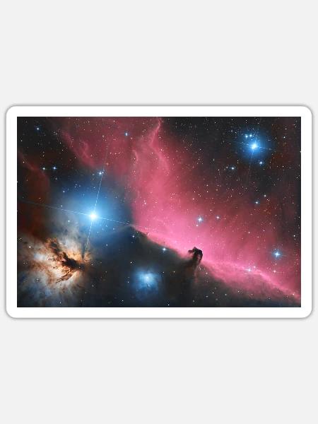 Space Astro Foto Pferdekopfnebel - Sticker Größe S (10 x 10 cm) - Mattweiß