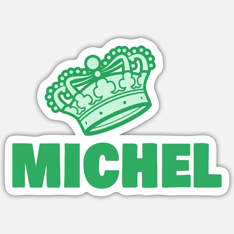 Prénom Michel - Sticker taille S (10 x 10 cm) - blanc mat