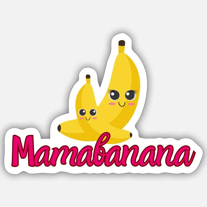 Banane de Mama - Sticker taille S (10 x 10 cm) - blanc mat