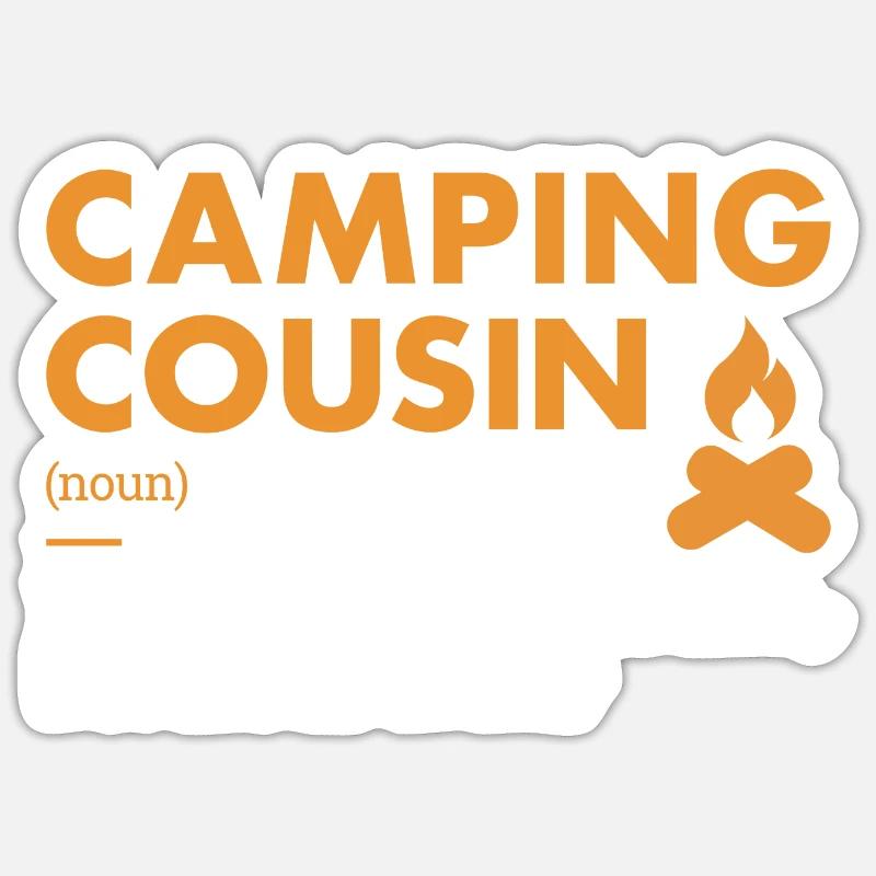 Camper Cousin Definition Camping - Sticker Größe S (10 x 10 cm) - Mattweiß