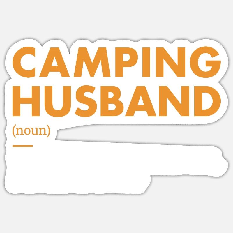 Camper Husband Definition Camping - Sticker size S (10 x 10 cm) - white matte