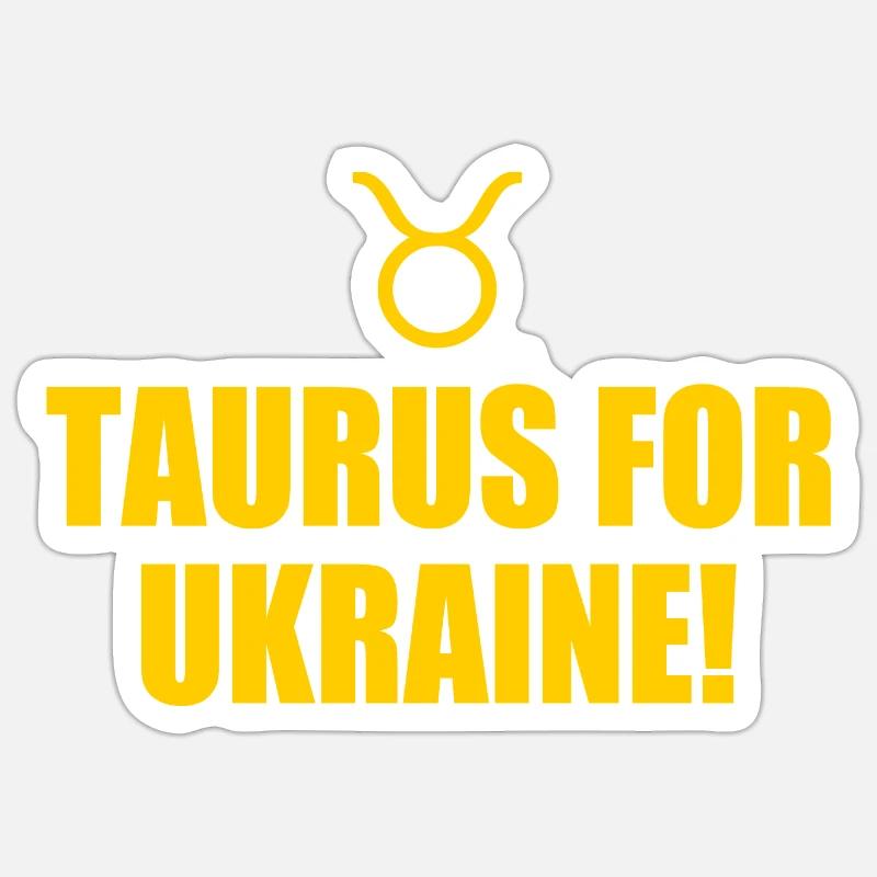 taurus for ukraine - Sticker taille S (10 x 10 cm) - blanc mat