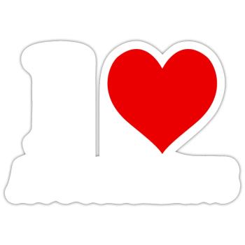 Ich liebe das Herz der Australier, lustig, witzig - Sticker Größe S (10 x 10 cm) - Mattweiß - Vorne
