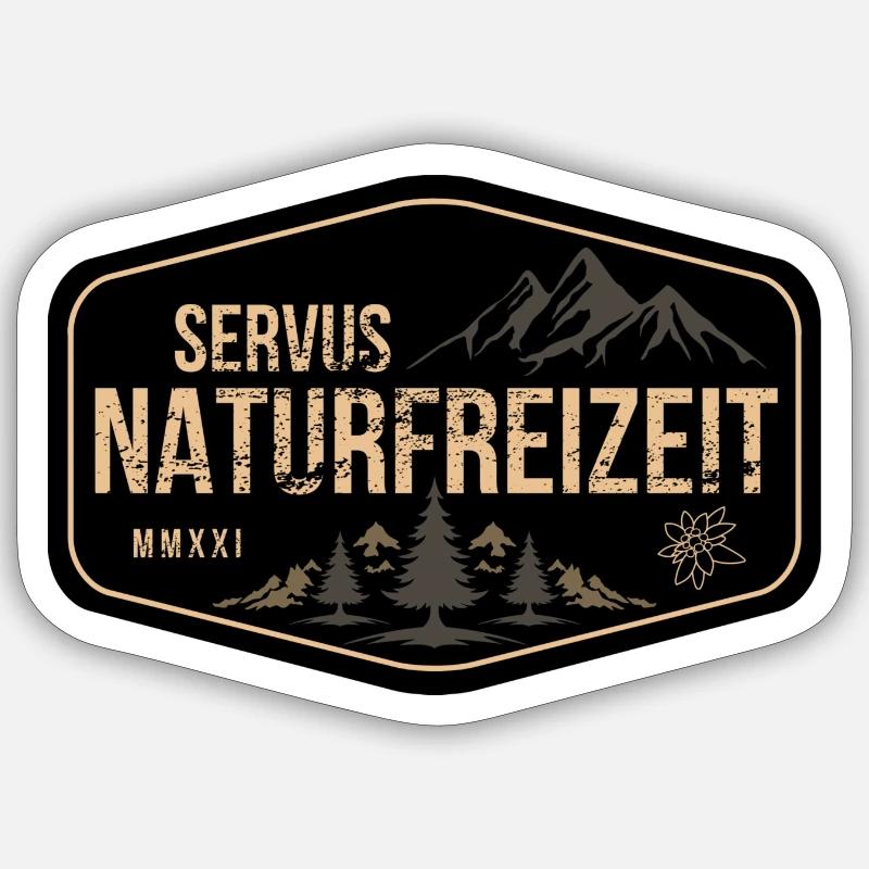 Servus Naturfreizeit - Sticker Größe S (10 x 10 cm) - Mattweiß