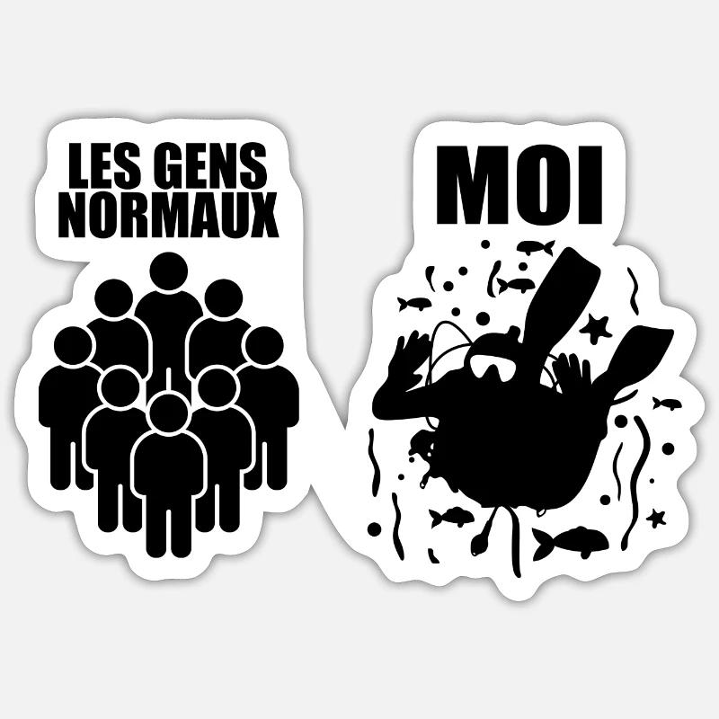 Plongée | Cadeau Plongeur - Sticker taille S (10 x 10 cm) - blanc mat