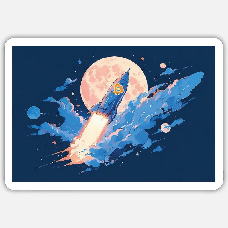 Glühende Rakete - Sticker Größe S (10 x 10 cm) - Mattweiß