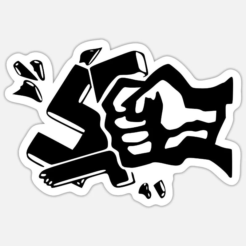 Contre les nazis faust - Sticker taille S (10 x 10 cm) - blanc mat