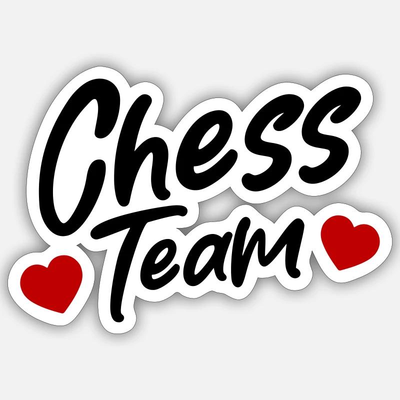 Chess Team - Sticker Größe S (10 x 10 cm) - Mattweiß
