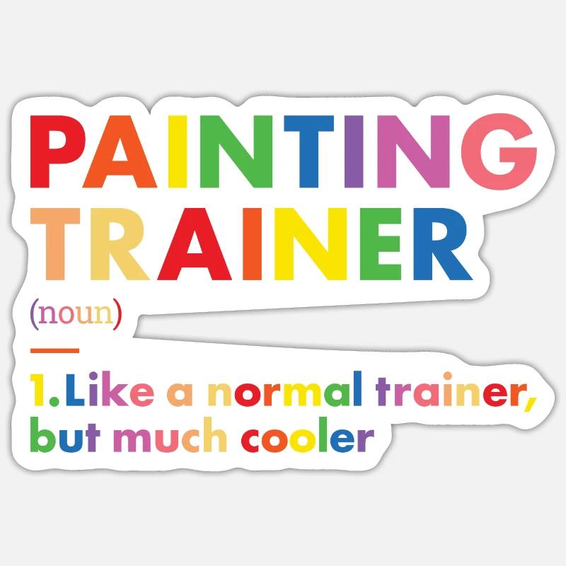 Painter Trainer Definition Painting - Sticker size S (10 x 10 cm) - white matte