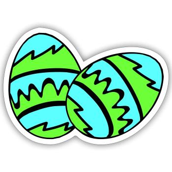 Easter Eggs 02 - Sticker size S (10 x 10 cm) - white matte - Front