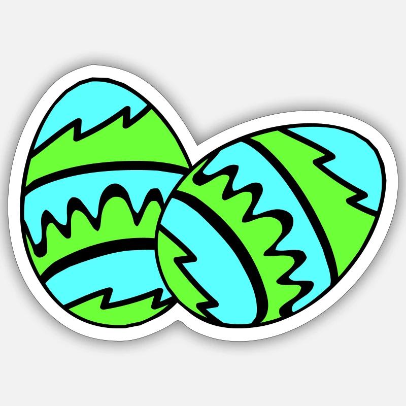 ostereier 02 - Sticker Größe S (10 x 10 cm) - Mattweiß