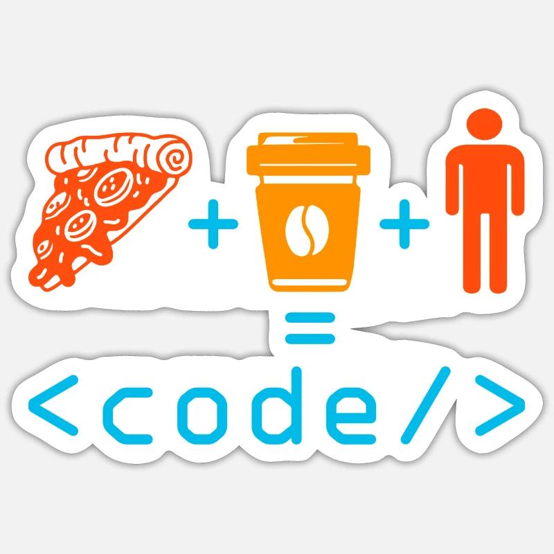 Programmeur, Codeur, Ordinateur, Nerd, Geek, Codage, Drôle Sticker taille S (10 x 10 cm)