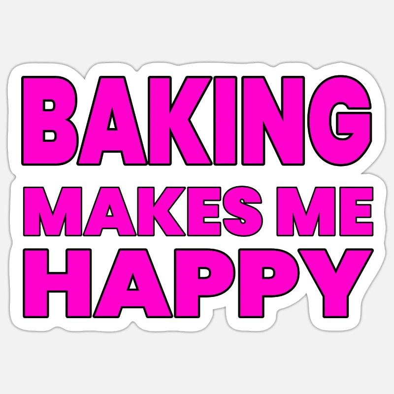 Bake - Sticker size S (10 x 10 cm) - white matte