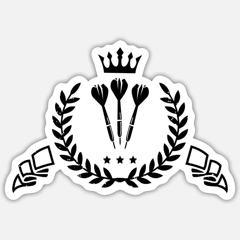 darts wappen - Sticker Größe S (10 x 10 cm) - Mattweiß