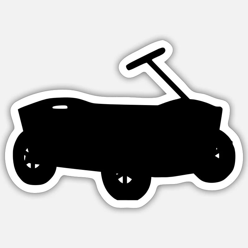 Bollerwagen - Sticker Größe S (10 x 10 cm) - Mattweiß