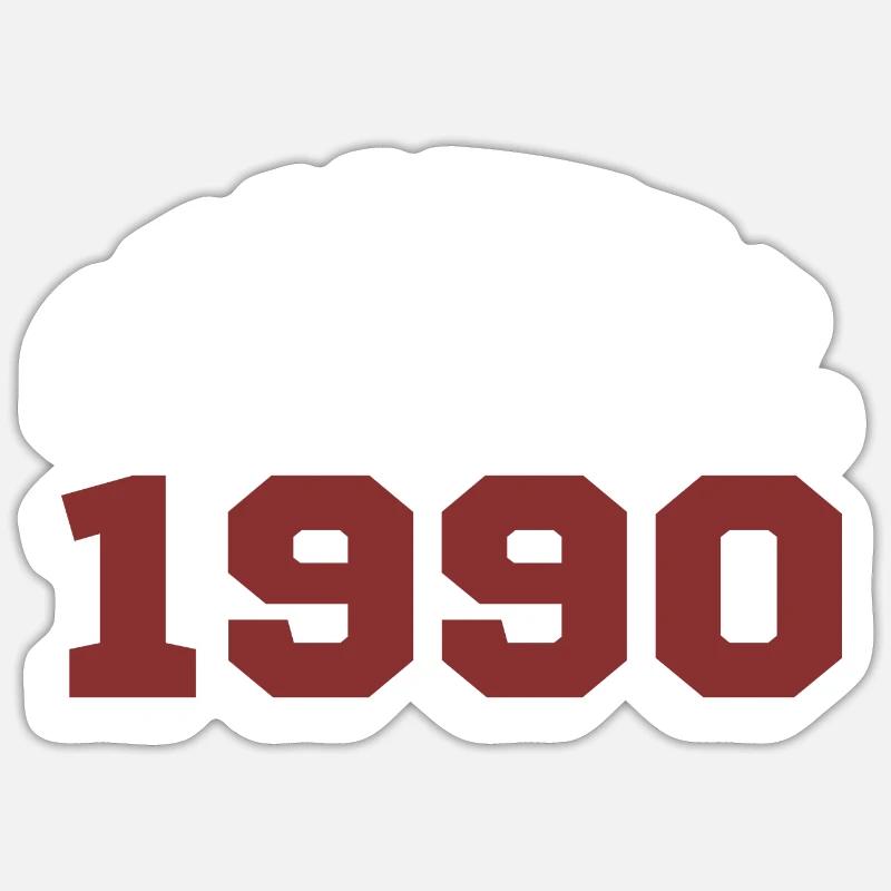 Original 1990 - Sticker taille S (10 x 10 cm) - blanc mat