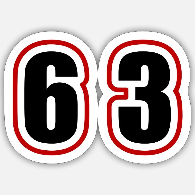 63 Nombre Collège - Sticker taille S (10 x 10 cm) - blanc mat